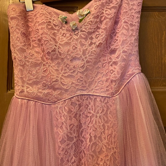 VINTAGE Pink Prom Dress - Picture 5 of 5